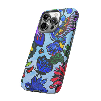 Floral Animal Art Phone Case - Spring Themed, Double Layered for Extra Durability - Tailored for iPhone/Samsung/Pixel