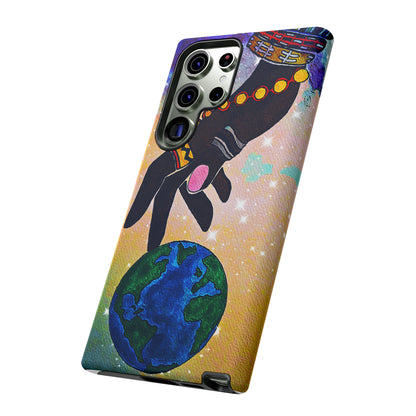 Tough Hand-Designed Ethnic Phone Case - Cosmic Art Dual-Protection for iPhone/Galaxy/Pixel, Glossy or Matte Finish