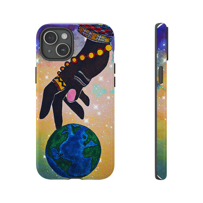 Tough Hand-Designed Ethnic Phone Case - Cosmic Art Dual-Protection for iPhone/Galaxy/Pixel, Glossy or Matte Finish