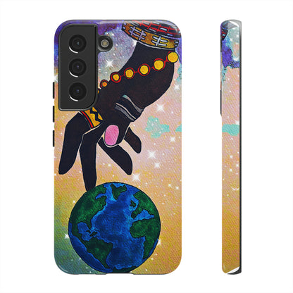 Tough Hand-Designed Ethnic Phone Case - Cosmic Art Dual-Protection for iPhone/Galaxy/Pixel, Glossy or Matte Finish