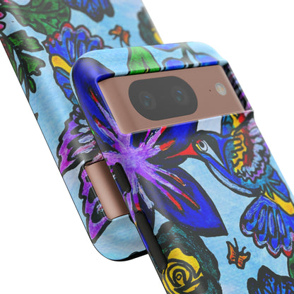 Floral Animal Art Phone Case - Spring Themed, Double Layered for Extra Durability - Tailored for iPhone/Samsung/Pixel