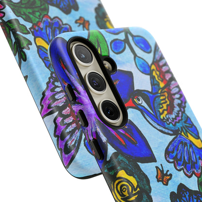 Floral Animal Art Phone Case - Spring Themed, Double Layered for Extra Durability - Tailored for iPhone/Samsung/Pixel