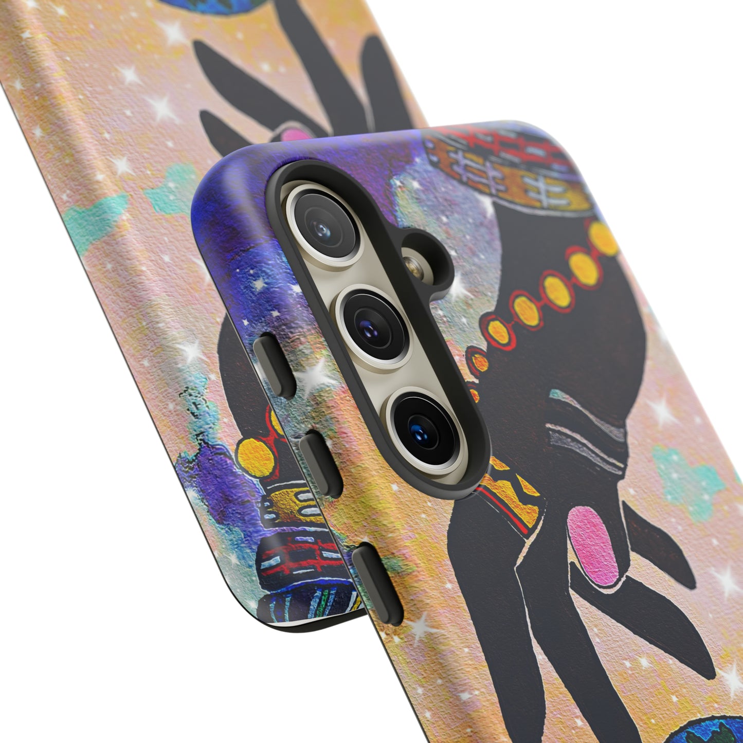 Tough Hand-Designed Ethnic Phone Case - Cosmic Art Dual-Protection for iPhone/Galaxy/Pixel, Glossy or Matte Finish