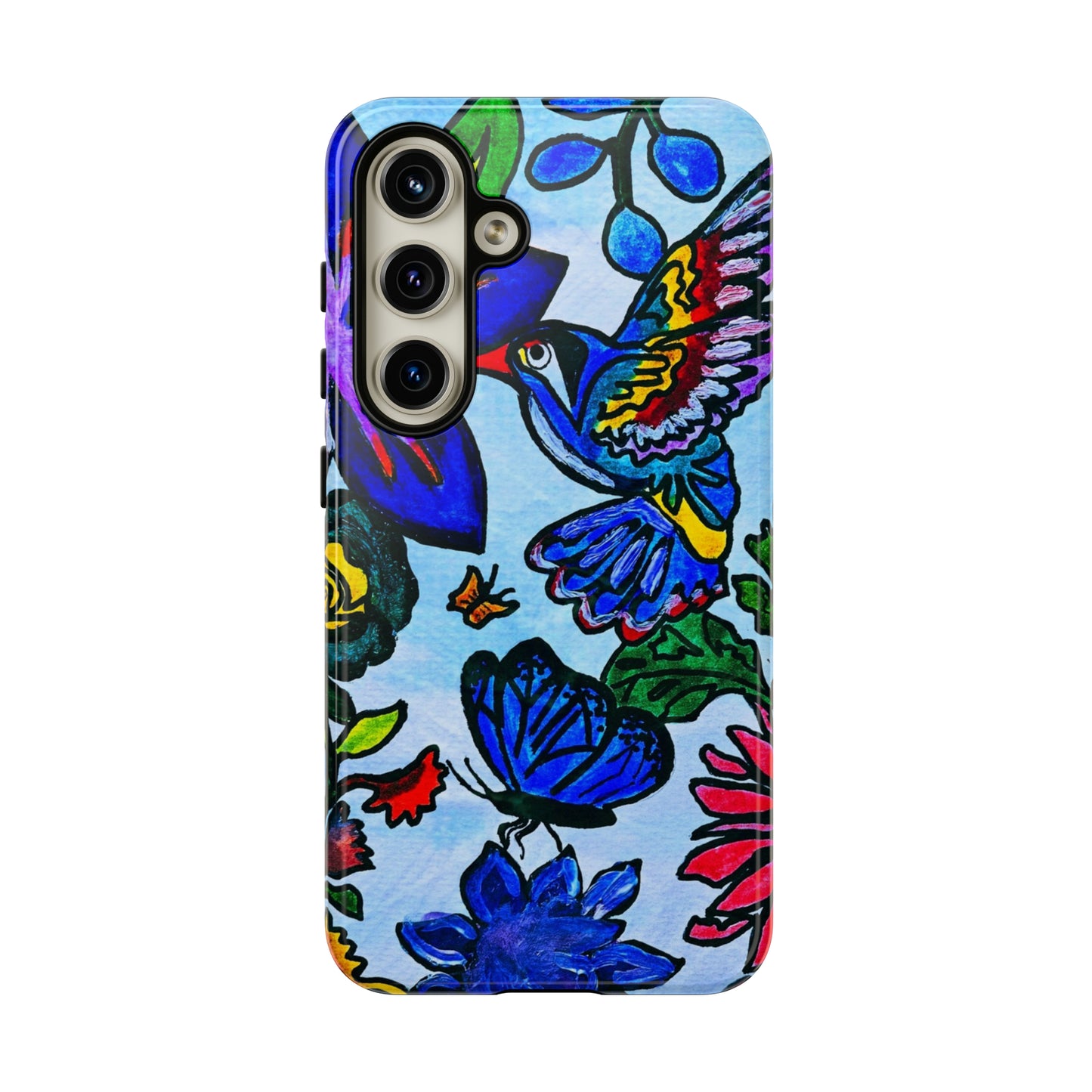 Floral Animal Art Phone Case - Spring Themed, Double Layered for Extra Durability - Tailored for iPhone/Samsung/Pixel