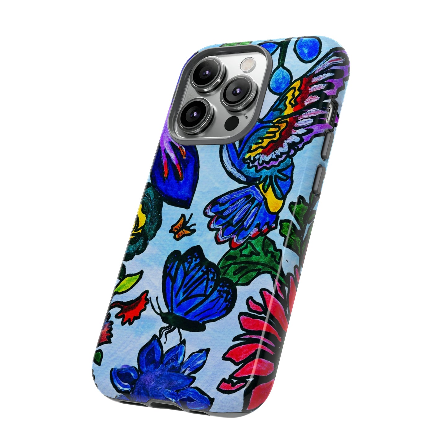 Floral Animal Art Phone Case - Spring Themed, Double Layered for Extra Durability - Tailored for iPhone/Samsung/Pixel