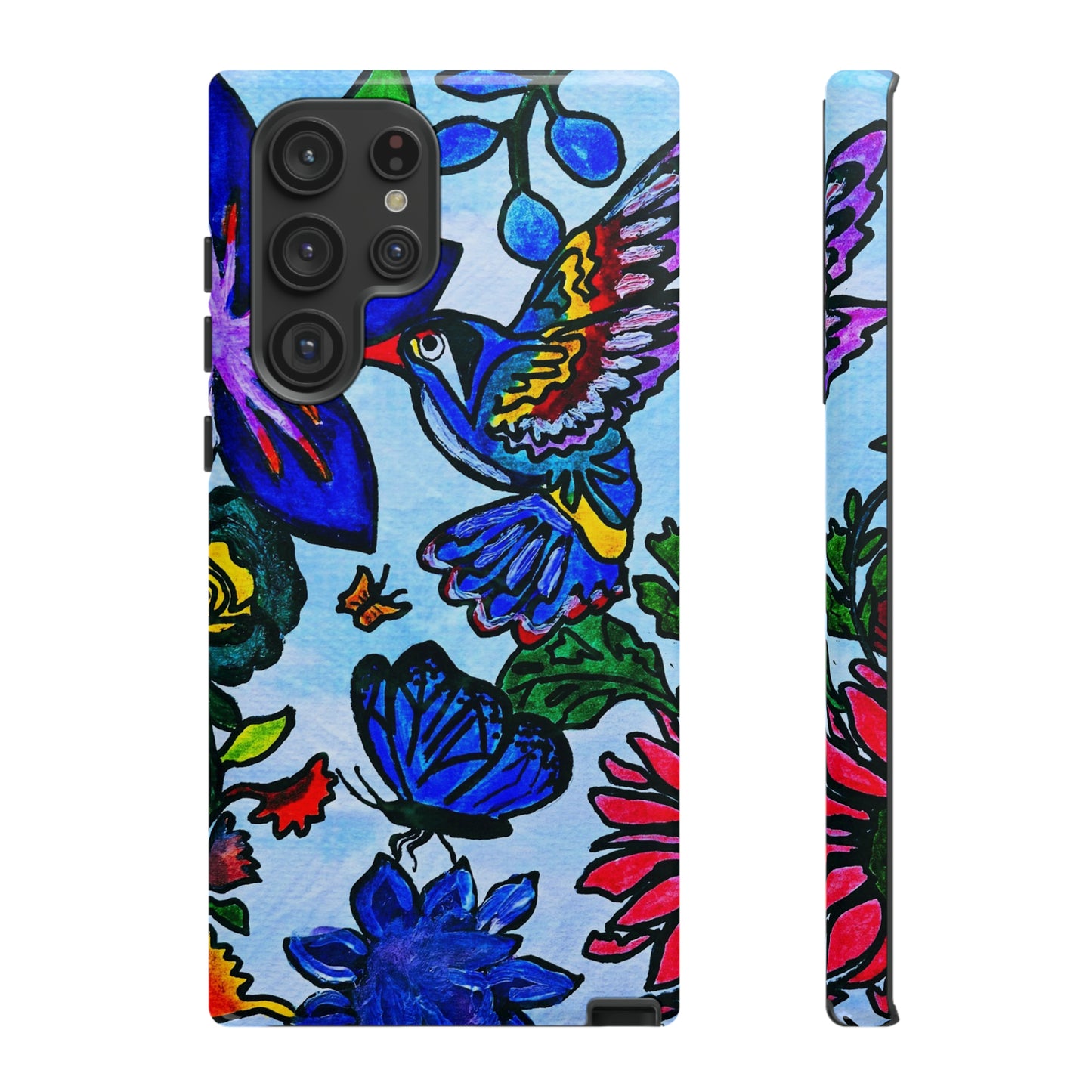 Floral Animal Art Phone Case - Spring Themed, Double Layered for Extra Durability - Tailored for iPhone/Samsung/Pixel