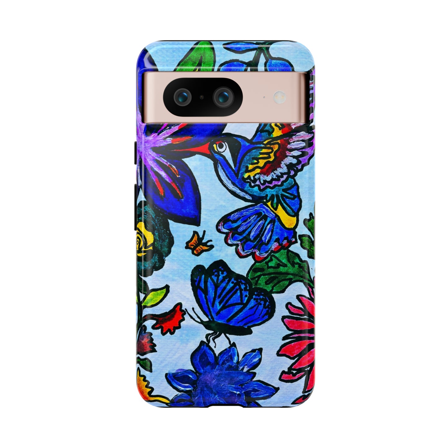 Floral Animal Art Phone Case - Spring Themed, Double Layered for Extra Durability - Tailored for iPhone/Samsung/Pixel