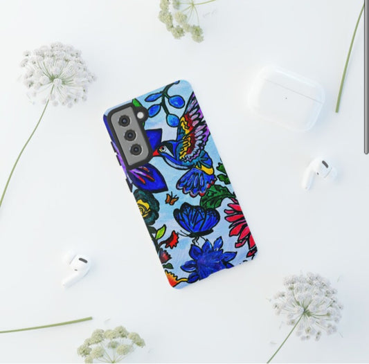 Floral Animal Art Phone Case - Spring Themed, Double Layered for Extra Durability - Tailored for iPhone/Samsung/Pixel