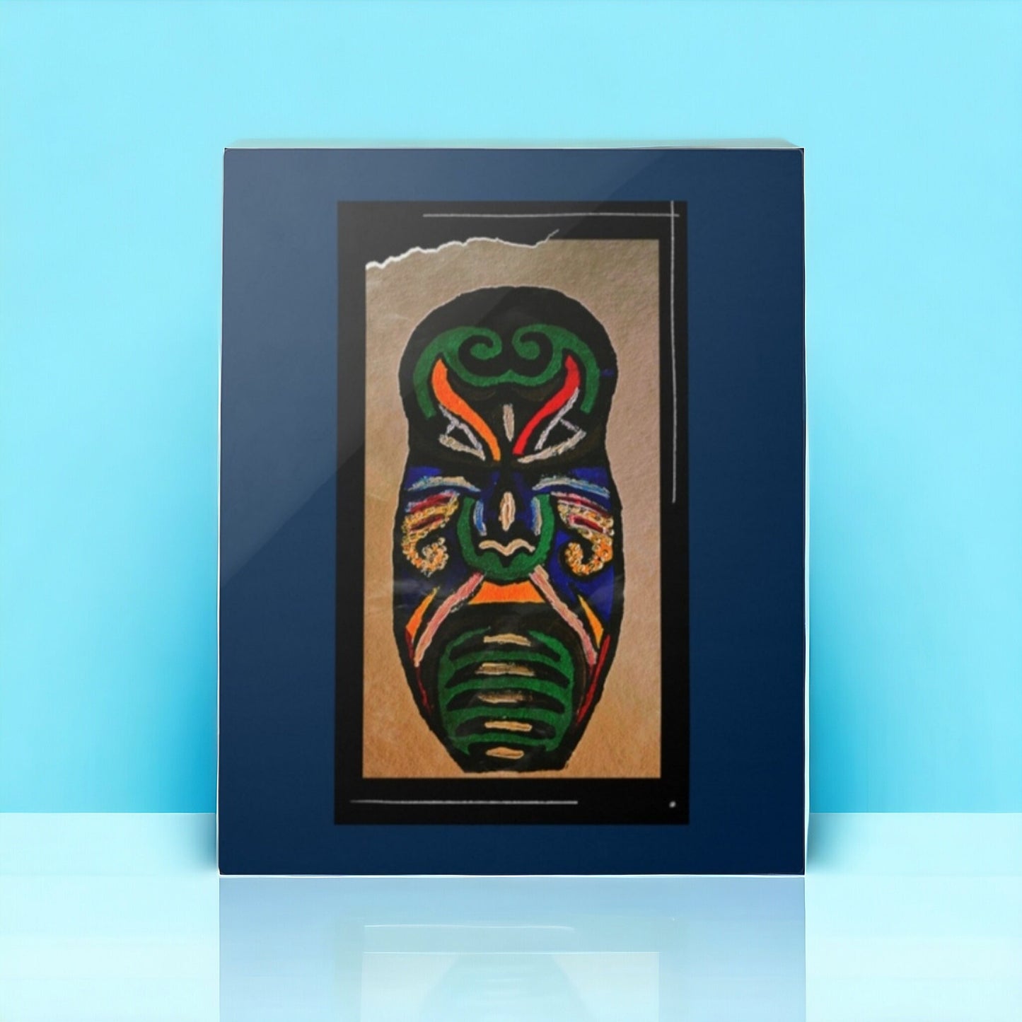 Hand-drawn Tribal Painting, Ethnical Boho-themed Wall Decor