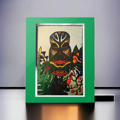 Authentic Tribal Mask Artwork - Vibrant Original Painting - Exotic Art Collector Gift