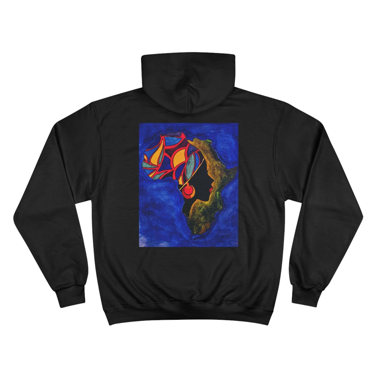 Hand Drawn Champion Brand Art Hoodie, Eco-Friendly Unisex Continental Design