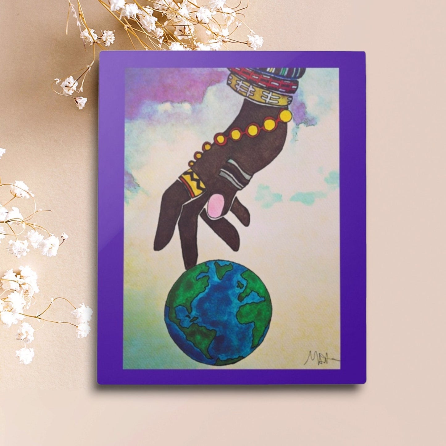 Cosmic Ethnic Wall Art - Handcrafted Astronomical Painting, Unique Space-Themed Art