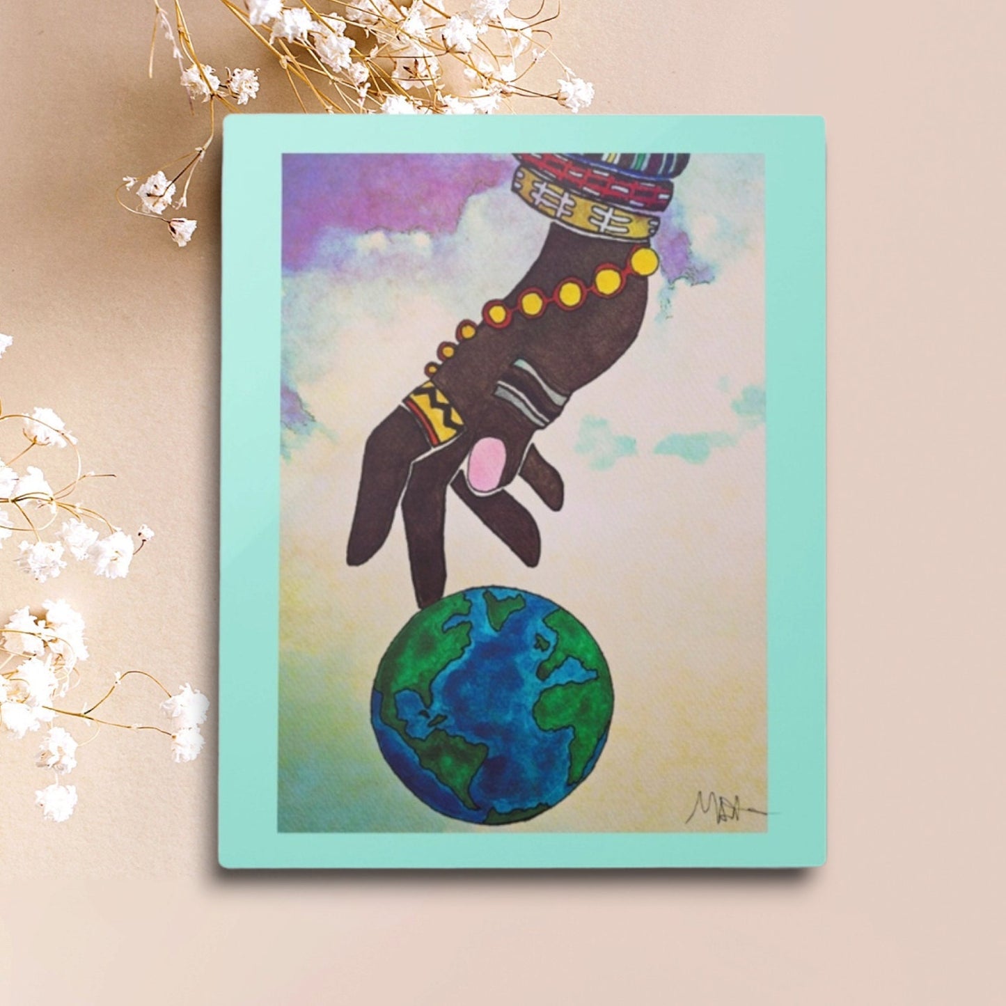 Cosmic Ethnic Wall Art - Handcrafted Astronomical Painting, Unique Space-Themed Art