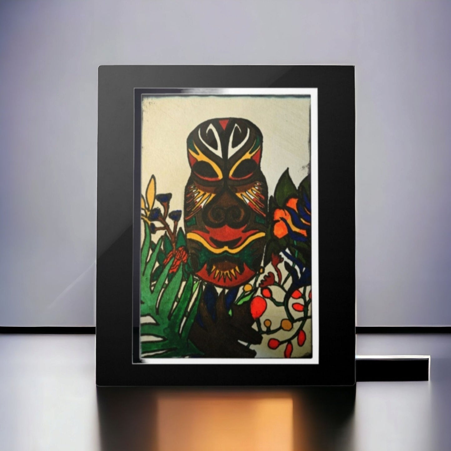 Authentic Tribal Mask Artwork - Vibrant Original Painting - Exotic Art Collector Gift