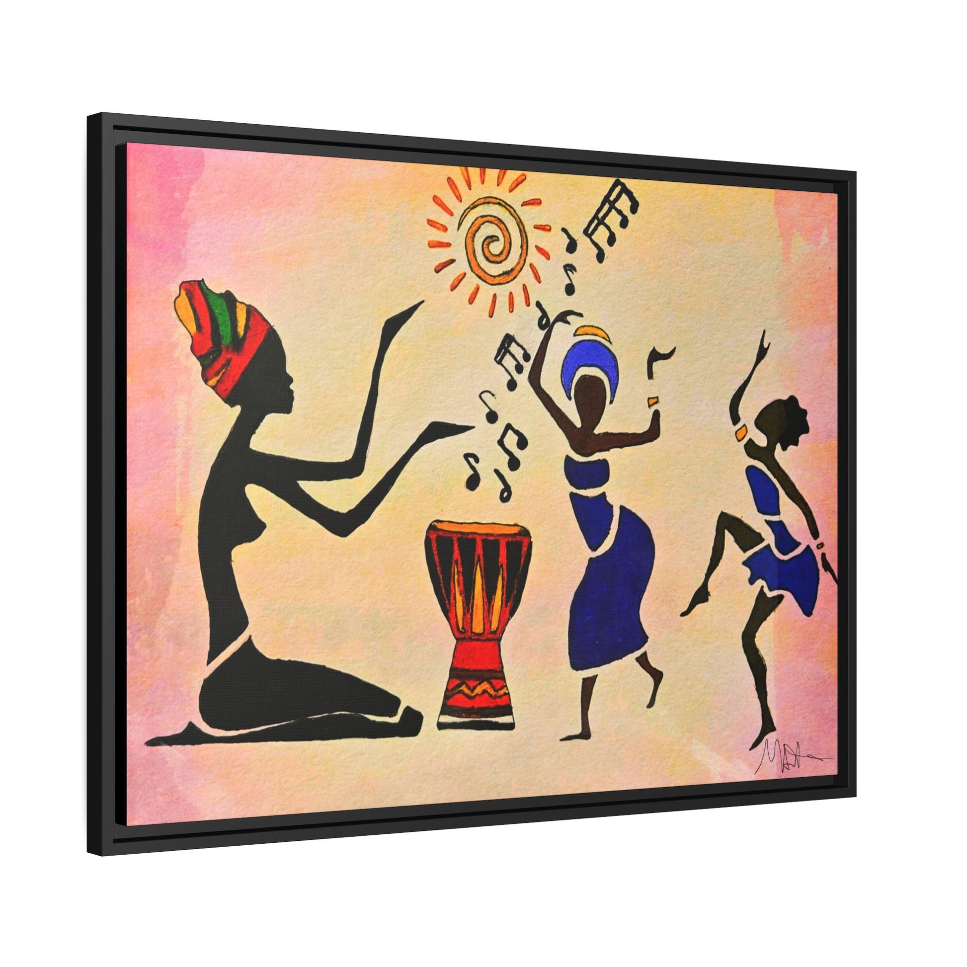 Original Hand Drawn Tribal Music Wall Art, Unique Ethnic Illustration