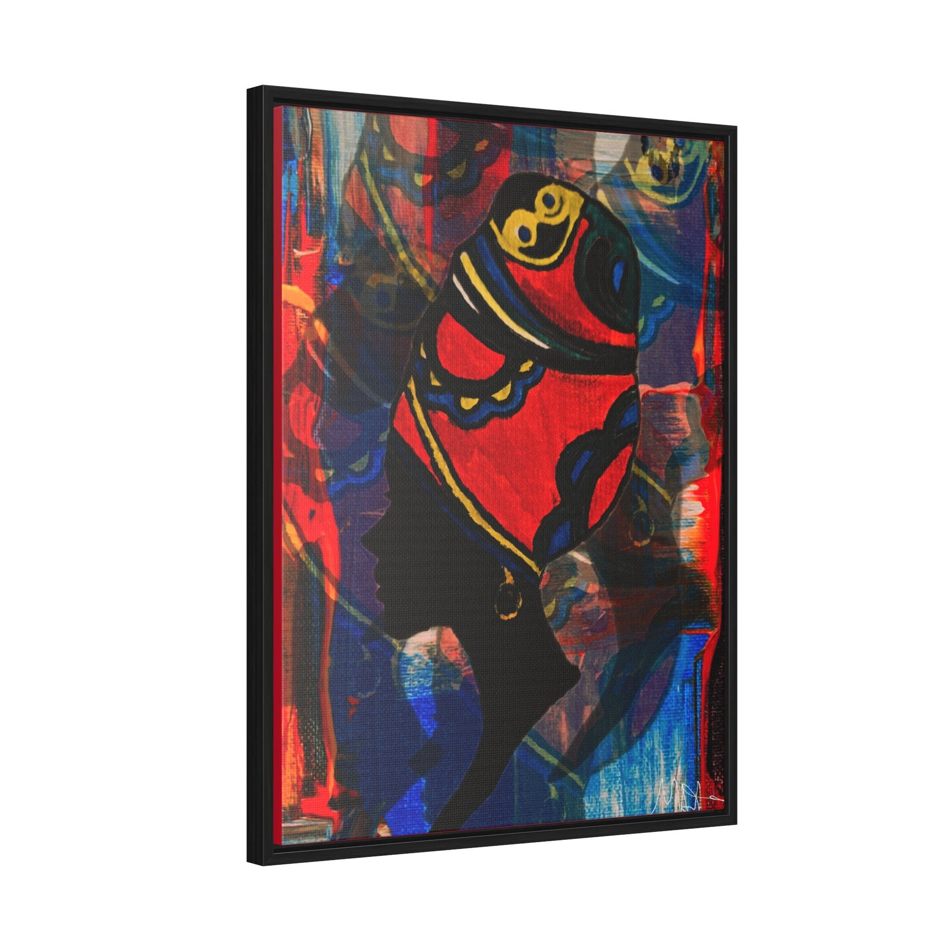 Artisan Black Woman Portrait, Handcrafted Wall Art, Empowering Home Decor, Vertical Frame