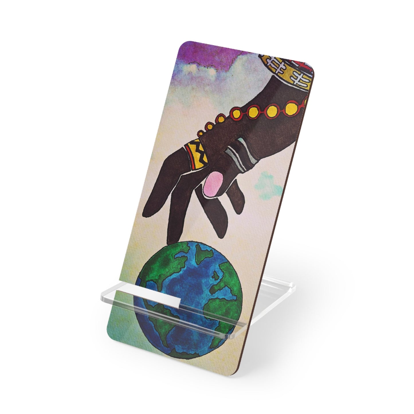 Galactic Art Mobile Display Stand for Smartphones - Hand Designed, Functional Art Piece