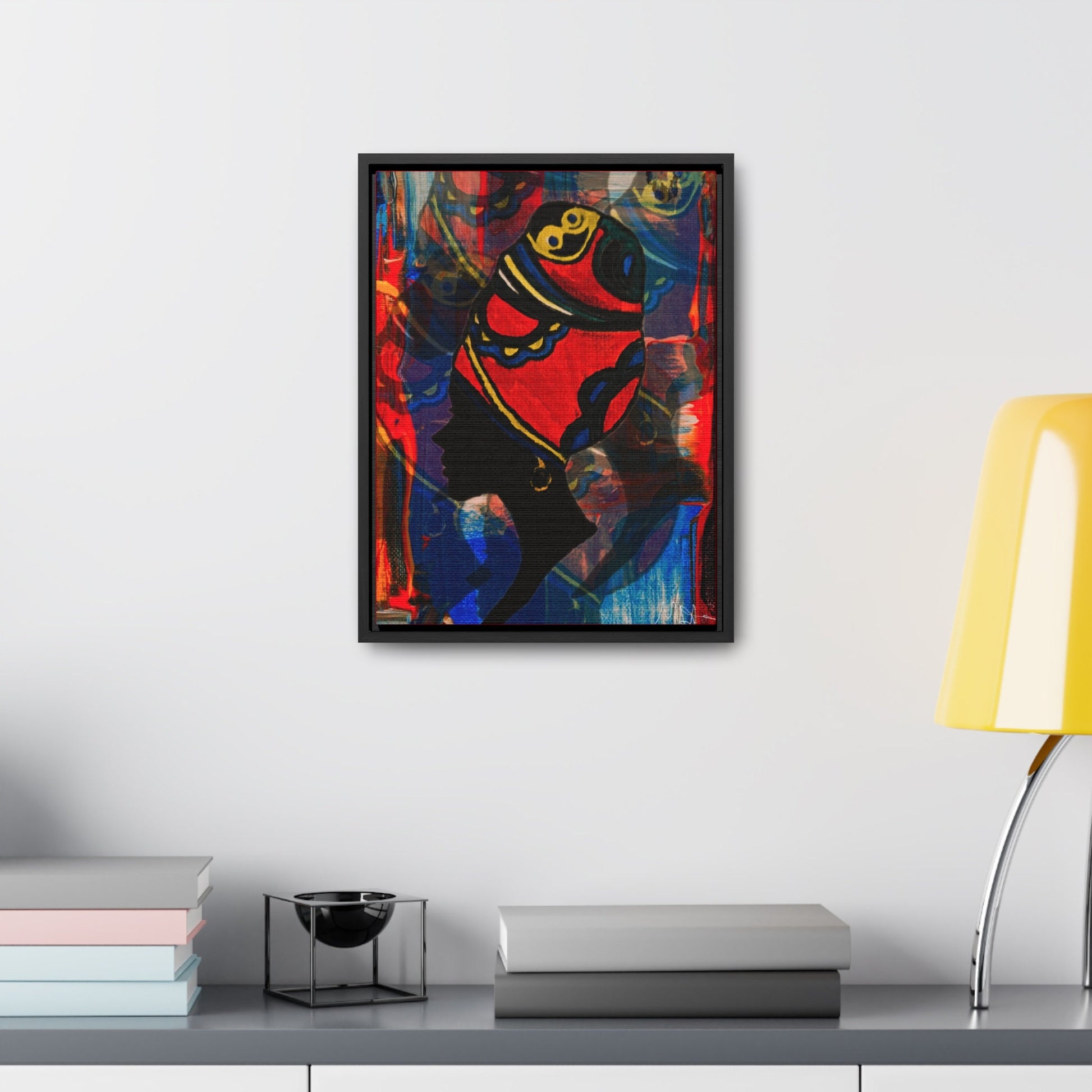 Artisan Black Woman Portrait, Handcrafted Wall Art, Empowering Home Decor, Vertical Frame