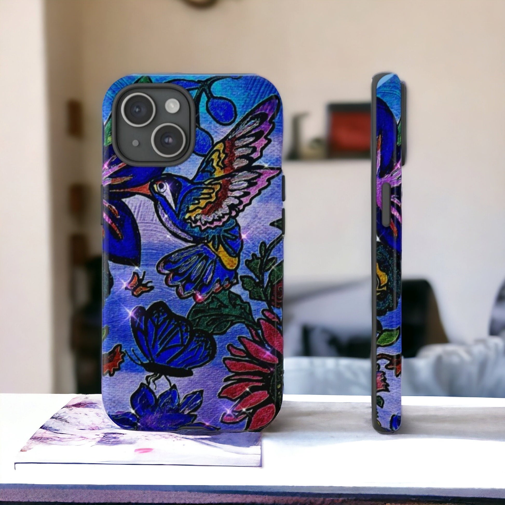 Spring Inspired Phone Case - Artisan Animal & Flower Design for Apple/Samsung/Google Phones - High-Impact Resistant