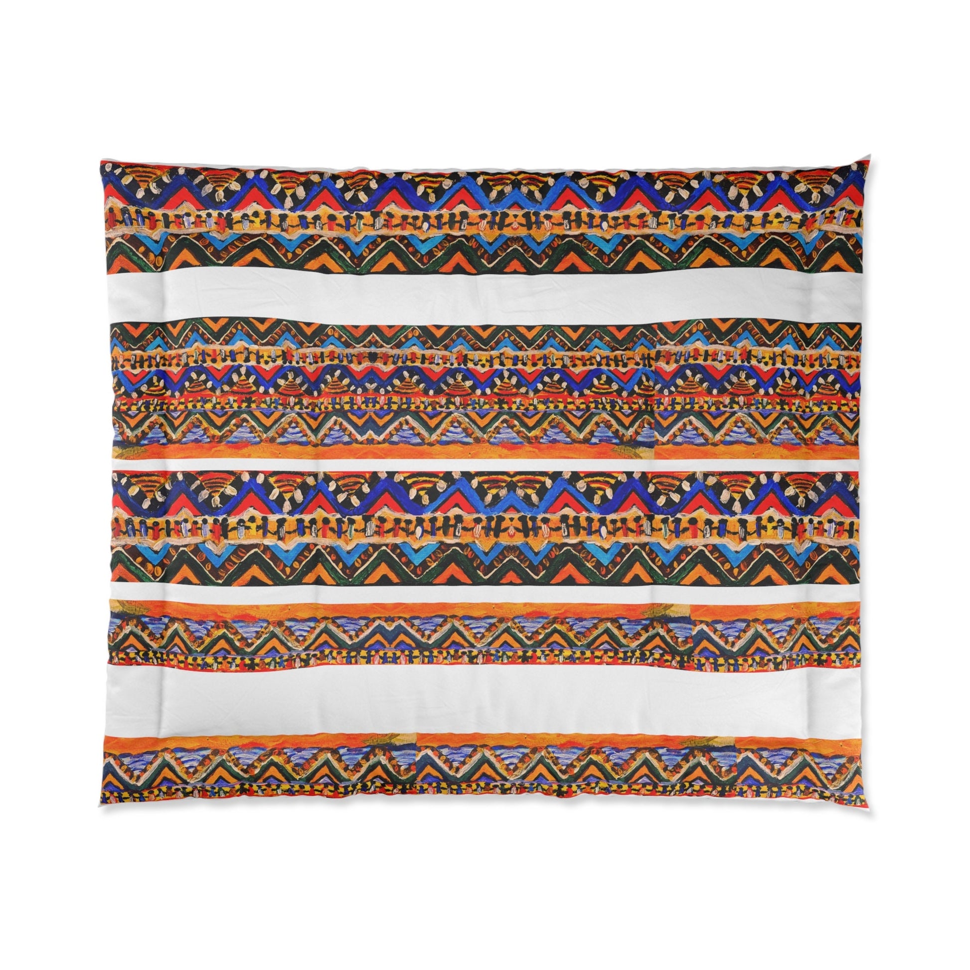 Unique Tribal Pattern Comforter, Artisan-Made Premium Bedding