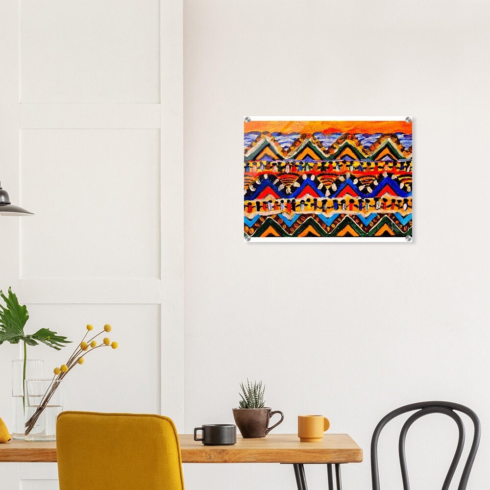 High-Quality Tribal Painting on Acrylic - Colorful, Impactful Art Print for Office & Living Space