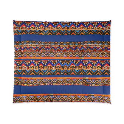 Cozy Handcrafted Tribal Comforter - Fluffy & Warm, Perfect for Snuggling with Coffee