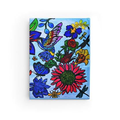 Spring Floral Themed Hard Cover Journal - Vibrant Wraparound Design - Artistic and Sturdy