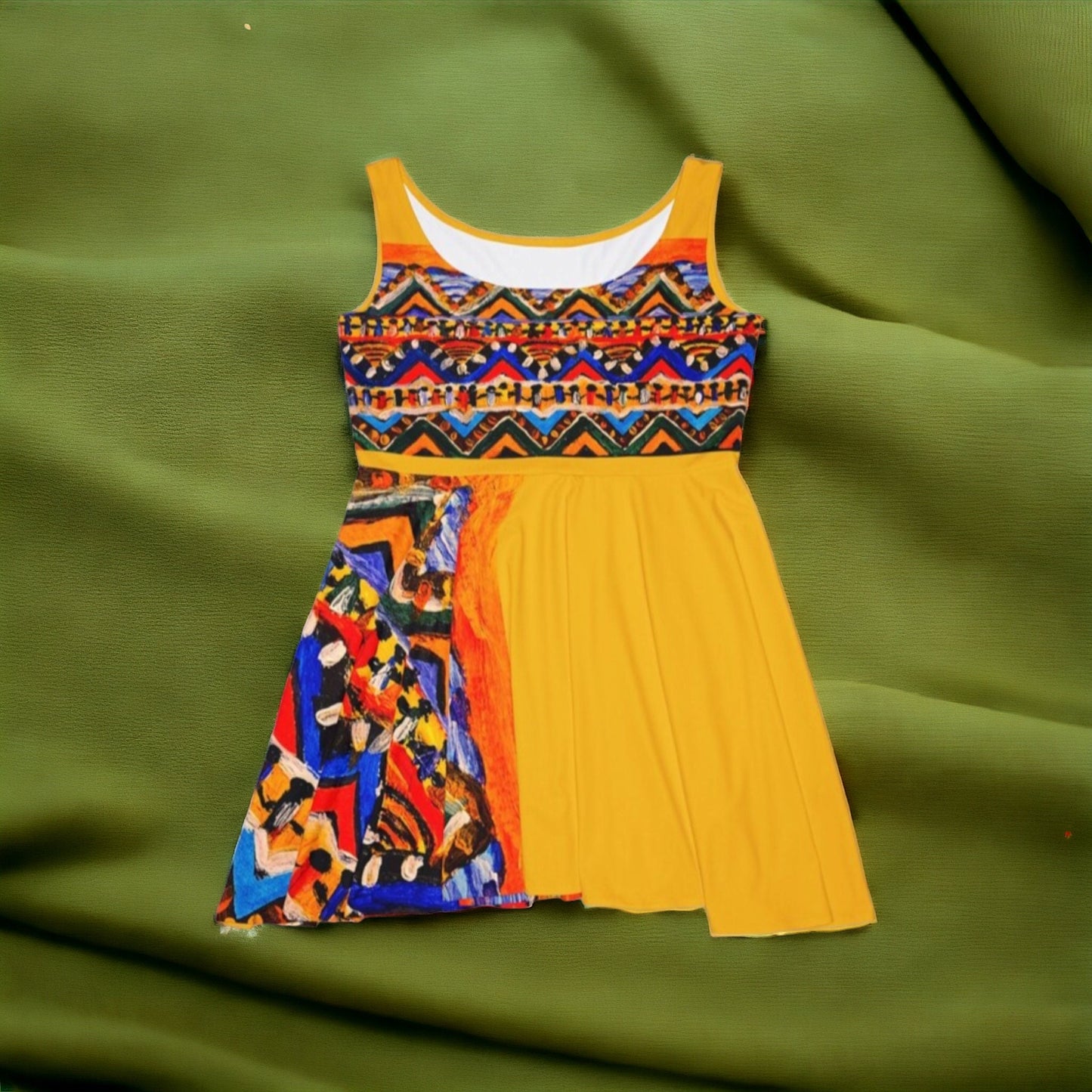 Handcrafted Tribal Textile Women's Skater Dress - Unique & Versatile Fashion for Everyday Wear