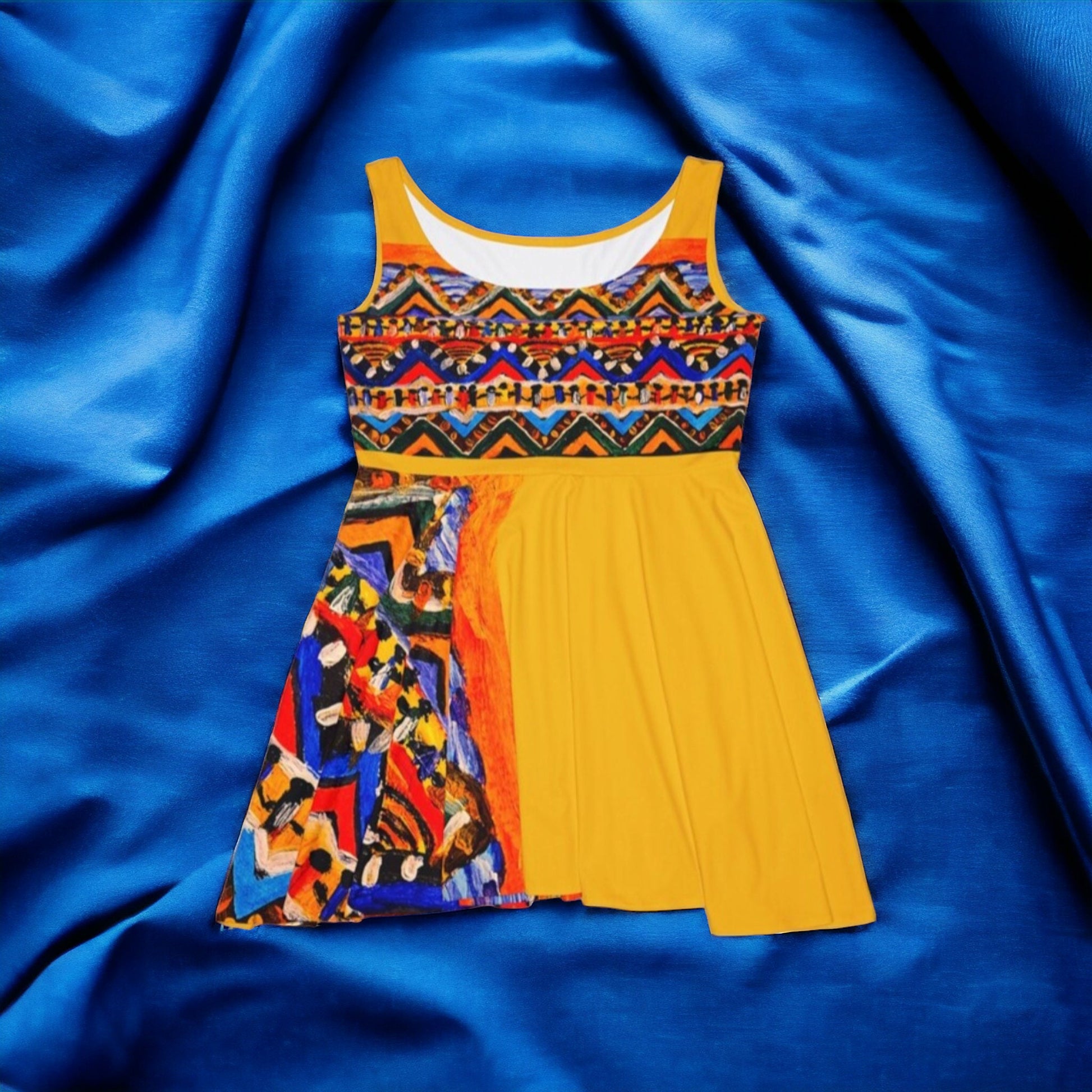 Handcrafted Tribal Textile Women's Skater Dress - Unique & Versatile Fashion for Everyday Wear