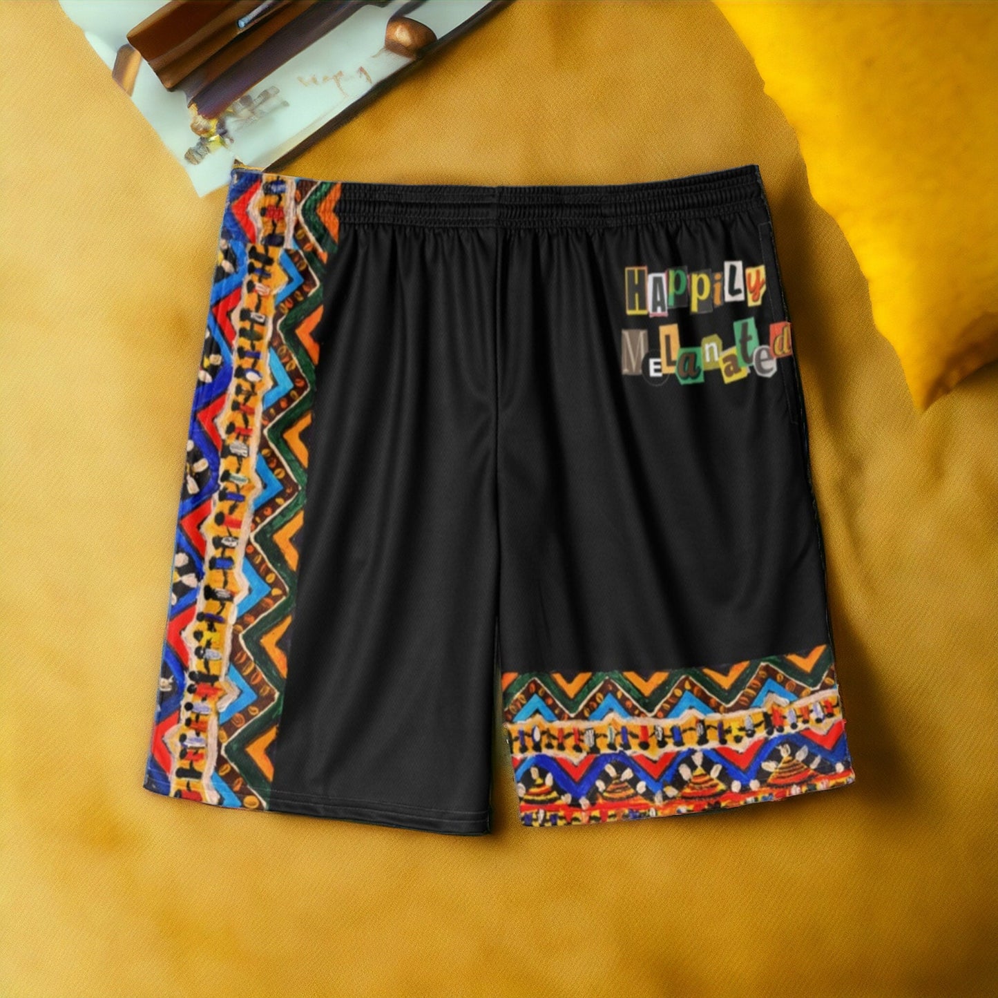 Handcrafted Tribal Patterned Men's Jersey Shorts - Unique Ethnic Print Lounge Wear - Ideal Gift for Him