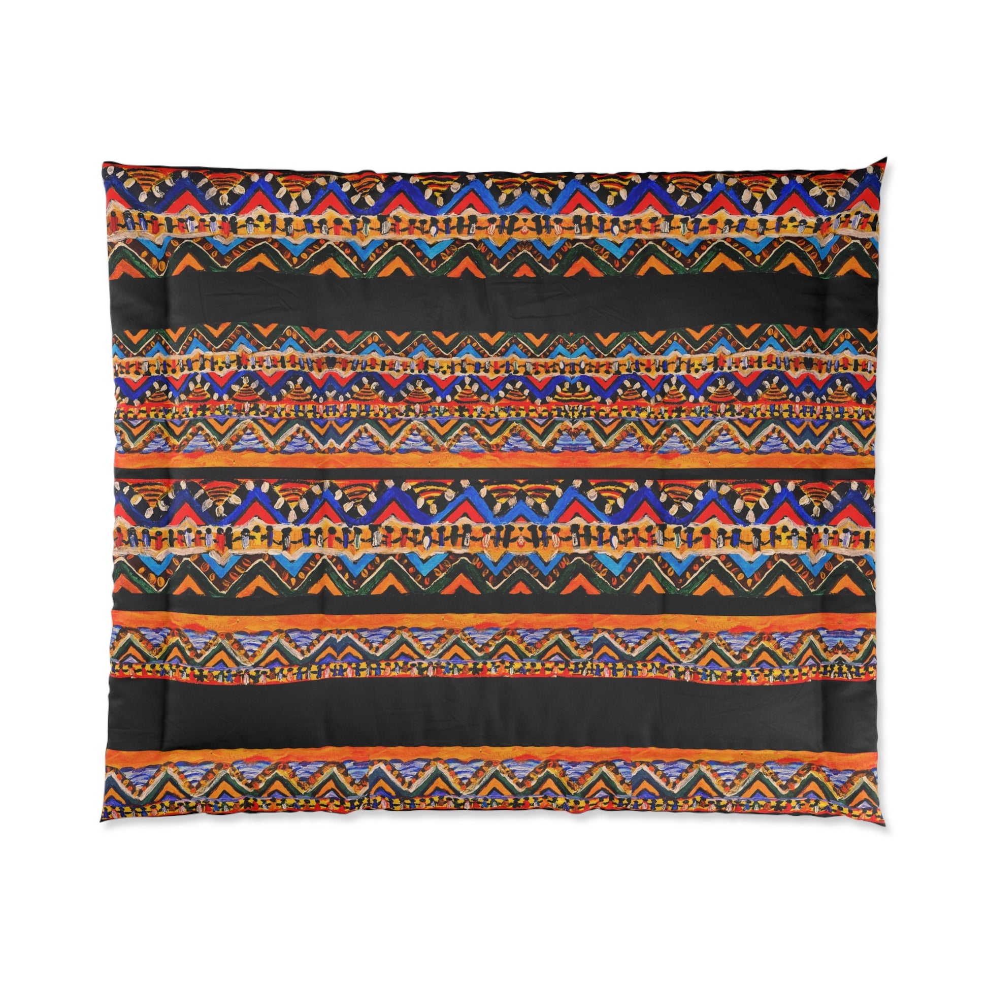 Unique Tribal Pattern Comforter, Artisan-Made Premium Bedding