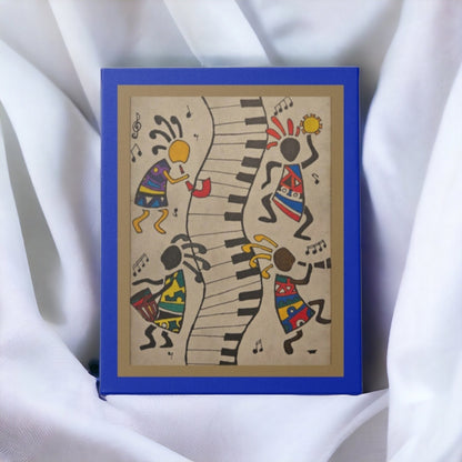 Eclectic Tribal Celebration Wall Art - Handcrafted Music-Inspired Canvas Painting