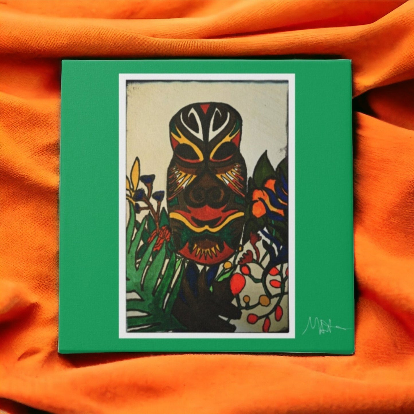 Authentic Tribal Mask Artwork - Vibrant Original Painting - Exotic Art Collector Gift