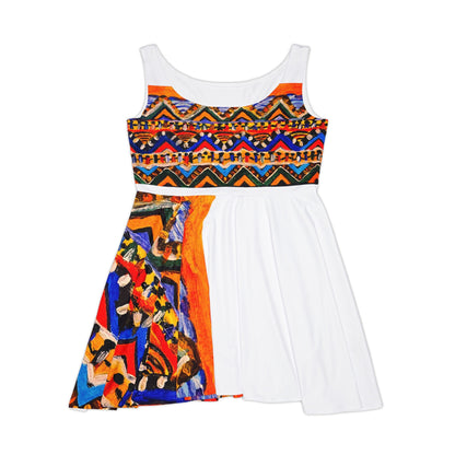 Custom Tribal Textile Skater Dress for Women - Handcrafted, Flattering Fit - Stylish Outfit for Social Events