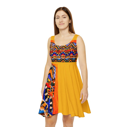 Handcrafted Tribal Textile Women's Skater Dress - Unique & Versatile Fashion for Everyday Wear