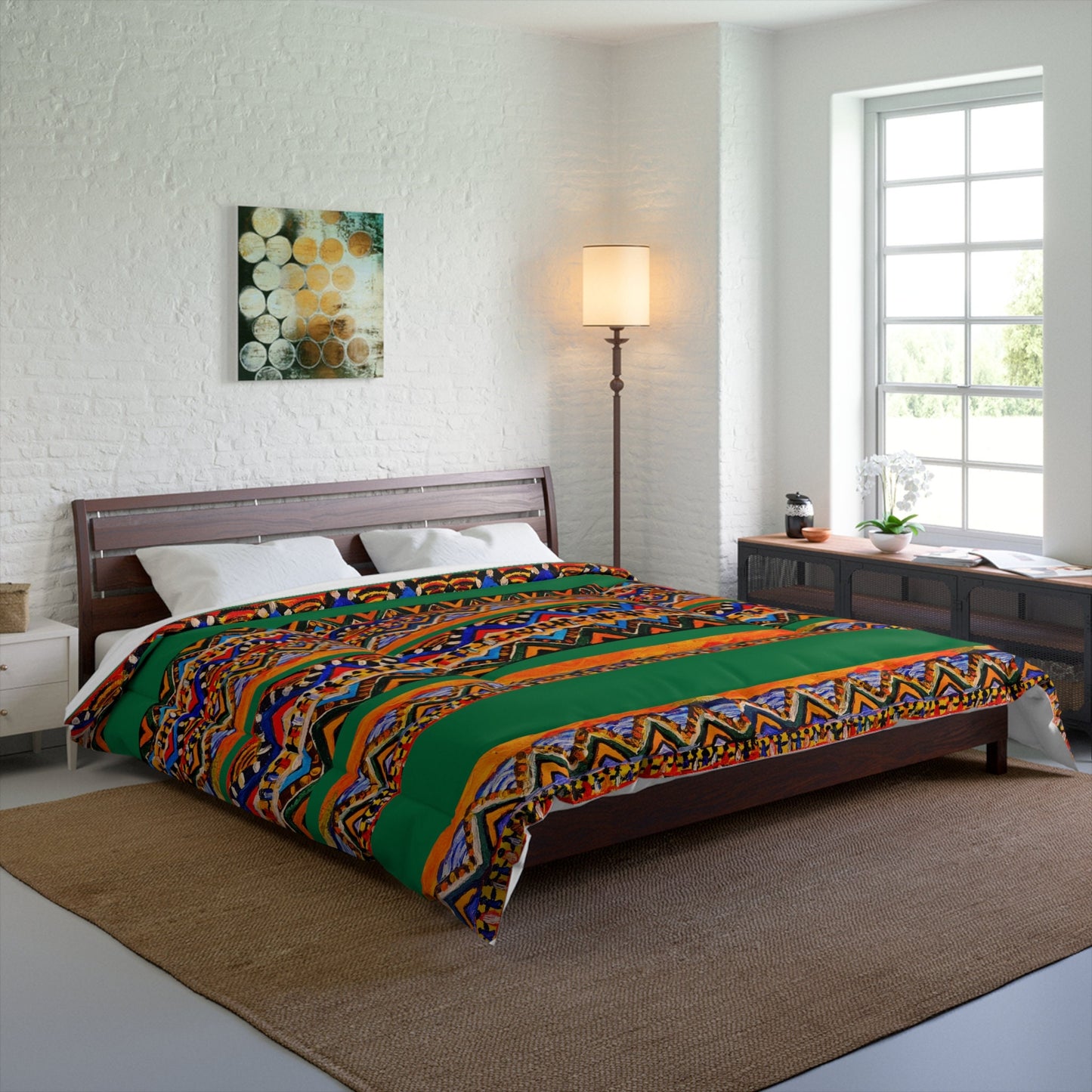 Luxurious Tribal Design Comforter, Artisan Crafted High-Quality Blanket