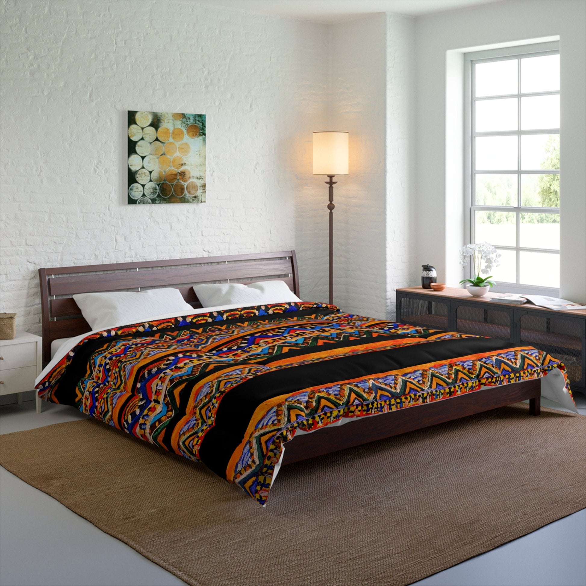 Unique Tribal Pattern Comforter, Artisan-Made Premium Bedding