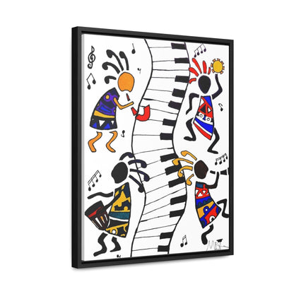 Tribal Music Wall Art, Original Hand Drawn Piece, Cultural Home Decor, Vertical Frame