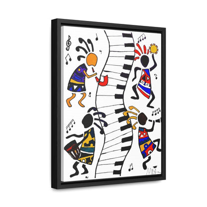 Tribal Music Wall Art, Original Hand Drawn Piece, Cultural Home Decor, Vertical Frame