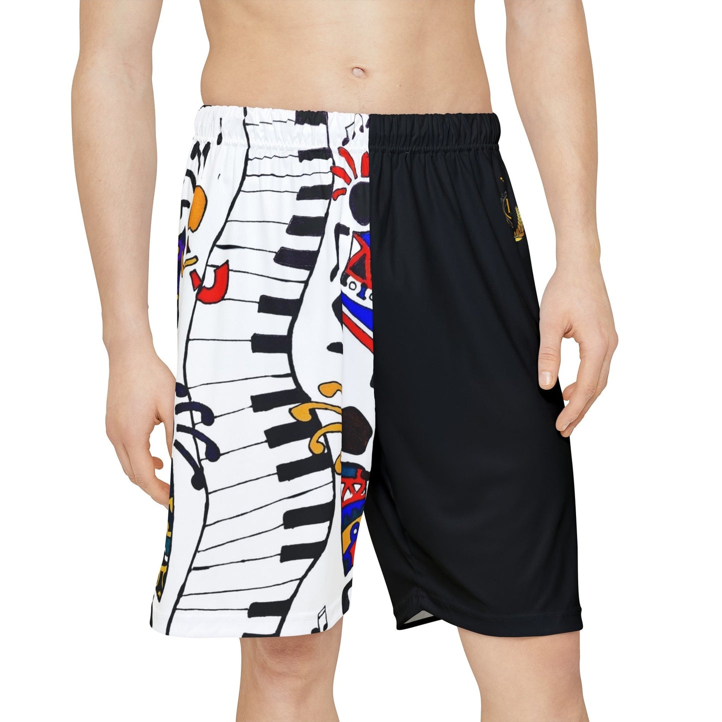 Ethnic Music-Inspired Men's Shorts - Handcrafted, Comfortable Fit Gym Apparel