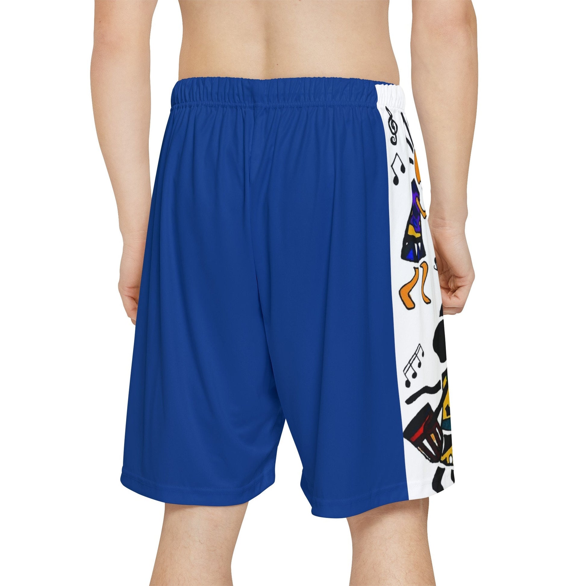 Handcrafted Ethnic Music Graphic Men's Shorts - Unique Active Wear, Moisture-Wicking Gym Shorts