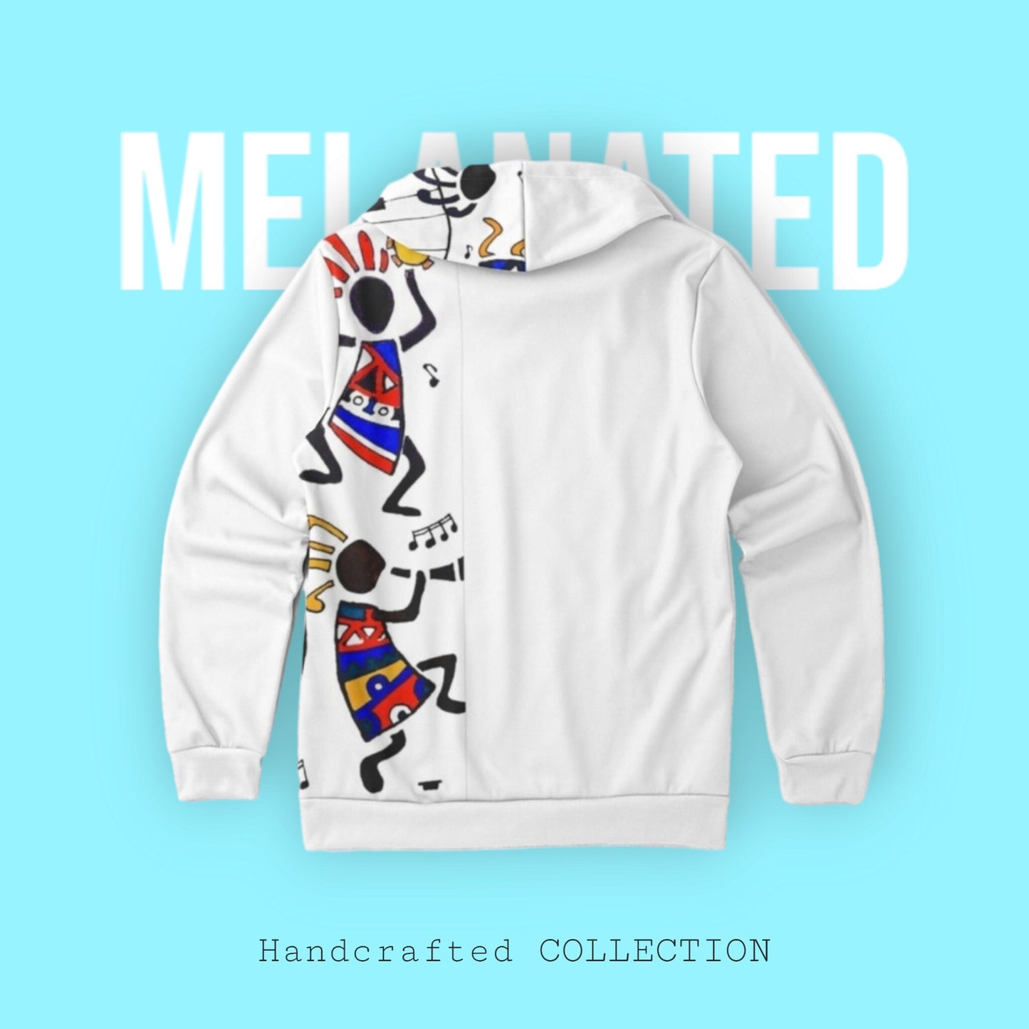 Hand-Drawn Afro Music Motifs Allover Hoodie, Unisex Streetwear for All, Rich Urban Apparel, Ideal Gift for Fashion Lovers, For Daily Wear