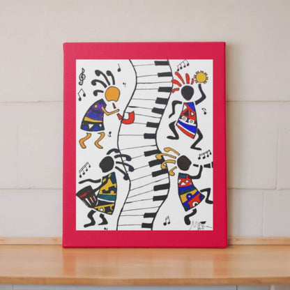 Tribal Music Wall Art, Original Hand Drawn Piece, Cultural Home Decor