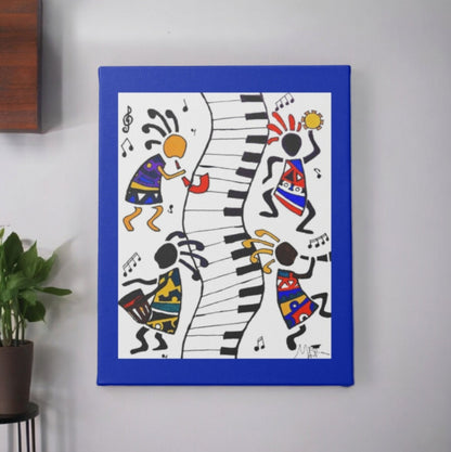 Tribal Music Wall Art, Original Hand Drawn Piece, Cultural Home Decor