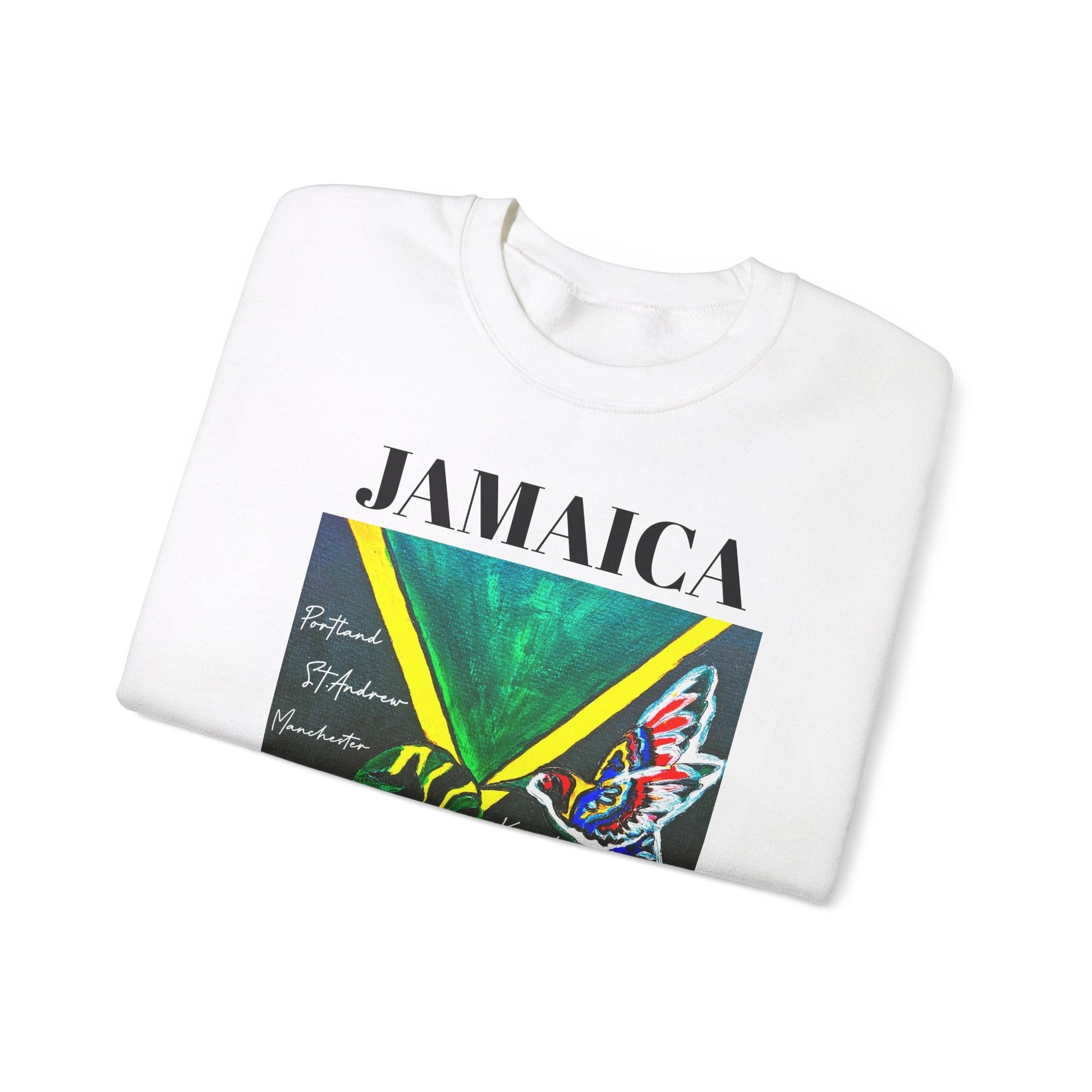 Jamaican Flag Art Crewneck Sweatshirt Unisex Casual Wear for Jamaica Lovers