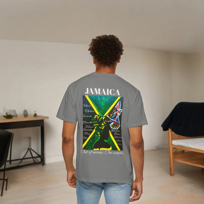 Handmade Unisex T-shirt with Original Jamaican Flag Design