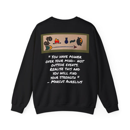 Tribal Mask Unisex Heavy Blend Crewneck Sweatshirt, Unique Quote on Back, Casual Wear, Artistic Gift, Ethically Made