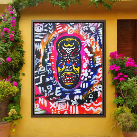 Beautiful Tribal Mask Canvas Art, Multiple Sizes Vertical Frame, Perfect Wall Decor