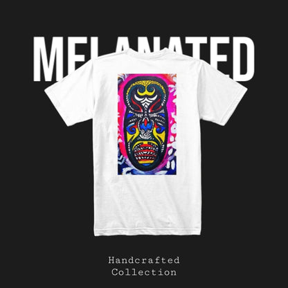 Unique Ethnic Mask-Inspired Graphic Tee, Handcrafted Unisex Streetwear, Bold Ethnic Motifs, Great Gift for Trendsetters and Art Lovers