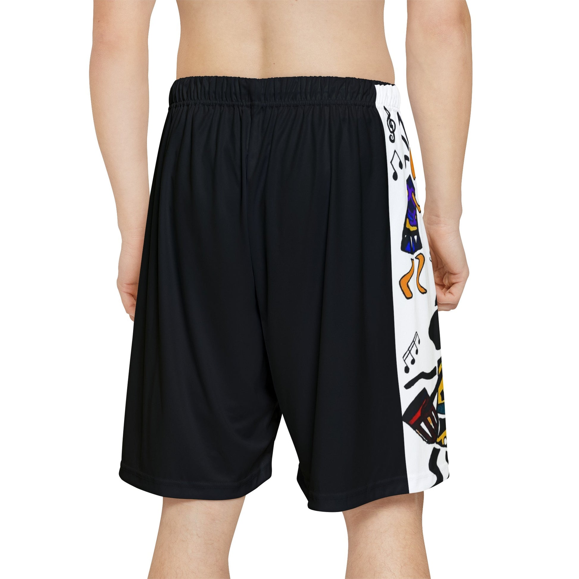 Ethnic Music-Inspired Men's Shorts - Handcrafted, Comfortable Fit Gym Apparel